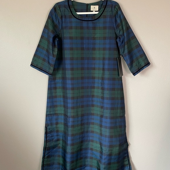 Tuckernuck Velvet Trimmed Blackwatch Jamie Dress - Picture 4 of 10